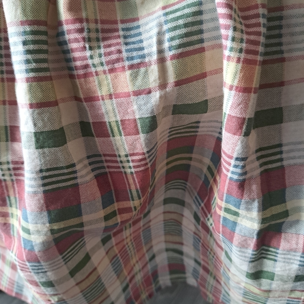CHAPS Home Wainscott plaid Queen Bedskirt cottagecore shabby chic check cotton